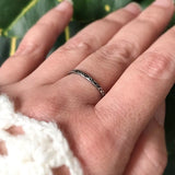 Oxidized Silver Raw Silk Ring