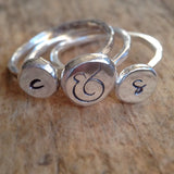 Sterling Silver Initial Ring