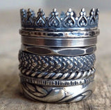 Oxidized Silver Pebble Ring