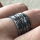 Set of 10 Oxidized Silver Rings