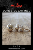 Sterling Silver Dome Stud Earrings
