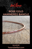 Rose Gold Hammered<br>Bangle Bracelet