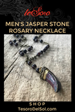 Men's Jasper Stone Rosary Necklace