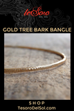 Gold Tree Bark<br>Bangle Bracelet