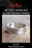 Five Stackable Sterling Silver Rings