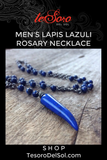 Men's Lapis Lazuli Rosary Necklace