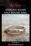 Sterling Silver Half Round Ring