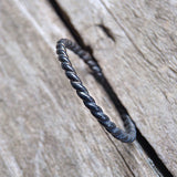 Black Silver Twist Ring - TesoroDelSol