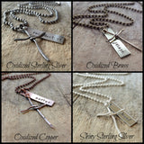 Men's Cross Charm Name Necklace