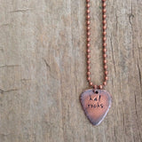 Men's Copper Guitar Pick Necklace