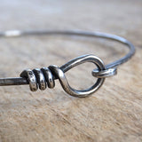 Sterling Silver Hook and Eye Bangle - TesoroDelSol
