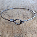 Sterling Silver Hook and Eye Bangle - TesoroDelSol