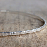 Sterling Silver Tree Bark Bangle - TesoroDelSol