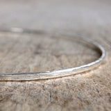 Sterling Silver Hammered<br>Bangle Bracelet
