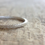 Silver Cross-Hatch Ring