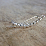 Boho Luxe Silver Beaded Ear Climbers