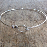 Sterling Silver Hook and Eye<br>Bangle Bracelet