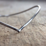 Antique Silver Chevron Bohemian Bangle close up on table