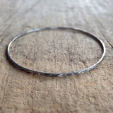 Antique Silver Hammered<br>Bangle Bracelet