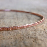 Rose Gold Raw Silk<br>Bangle Bracelet