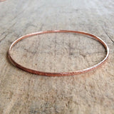 Rose Gold Raw Silk<br>Bangle Bracelet