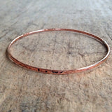 Rose Gold Hammered<br>Bangle Bracelet