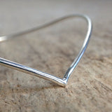 Sterling Silver Chevron Bangle - TesoroDelSol