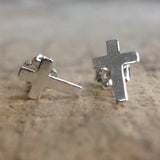 Sterling Silver Cross Stud Earrings