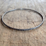 Antique Silver Raw Silk<br>Bangle Bracelet
