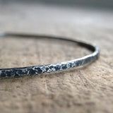 Antique Silver Raw Silk<br>Bangle Bracelet