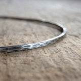 Antique Silver Hammered<br>Bangle Bracelet