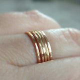 Set of 5 Gold Stacking Rings