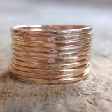 Set of 10 Rose Gold Stacking Rings