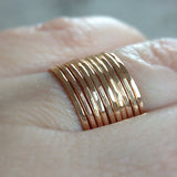 Set of 10 Gold Stacking Rings