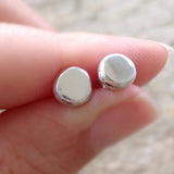 Antique Sterling Silver Pebble Earrings
