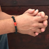 Men's Orange Cross Lava Bracelet