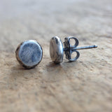 Antique Sterling Silver Pebble Earrings