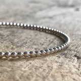 Beaded Sterling Silver<br>Bangle Bracelet