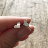 Sterling Silver Tiny Heart Stud Earrings
