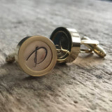 Men's Personalized Gold Initial Cufflinks