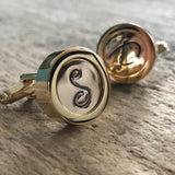 Men's Personalized Gold Initial Cufflinks