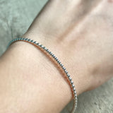 Beaded Sterling Silver<br>Bangle Bracelet