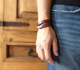 Men's Brown Triple Wrap Leather Bracelet - TesoroDelSol