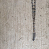Men's Hematite Rosary Necklace