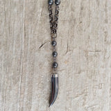 Men's Hematite Rosary Necklace