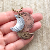 Men's Rustic Moon Phases Necklace - TesoroDelSol