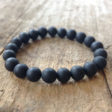Men's Black Onyx Beaded Bracelet - TesoroDelSol