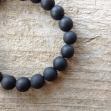 Men's Black Onyx Beaded Bracelet - TesoroDelSol