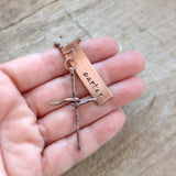 Men's Cross Charm Name Necklace