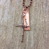 Men's Cross Charm Name Necklace